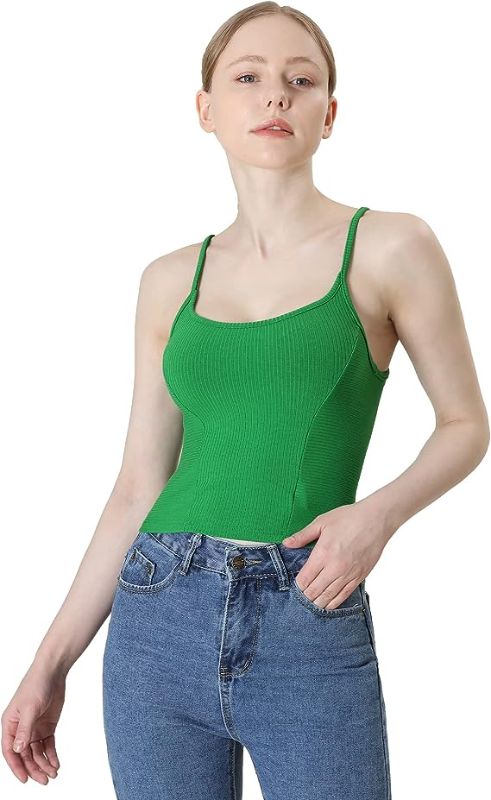 Photo 1 of Attifall Long Spaghetti Strap Basic Crop Tank Top. Small