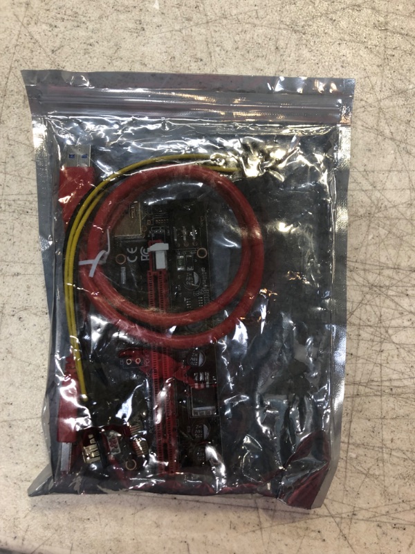 Photo 2 of PCI-E Riser for Bitcoin-Litecoin-ETH Coin PCIe VER006C 6 PIN 16x to 1x Powered Riser Adapter Card 6-Pin PCI-E to SATA Power Cable-GPU Riser Adapter-Ethereum Mining ETH
