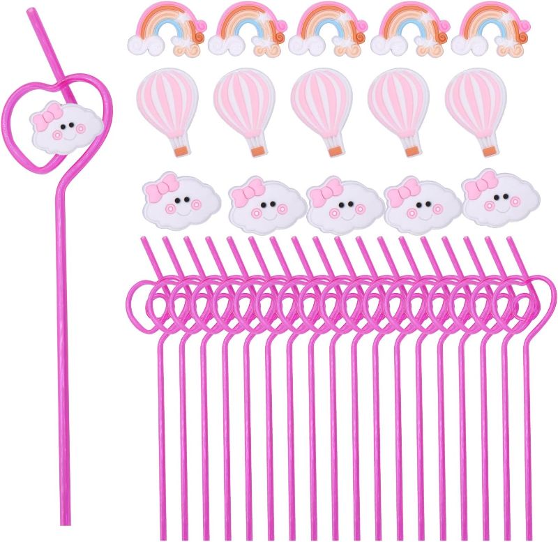 Photo 1 of 15 PCS Silly Straws, Reusable Colorful Easter Drinking Plastic Straws for Video Game Party, Bachelorette Heart Straws Supply Favors Birthday Party Decorations, Crazy Straws for Kids Reusable
