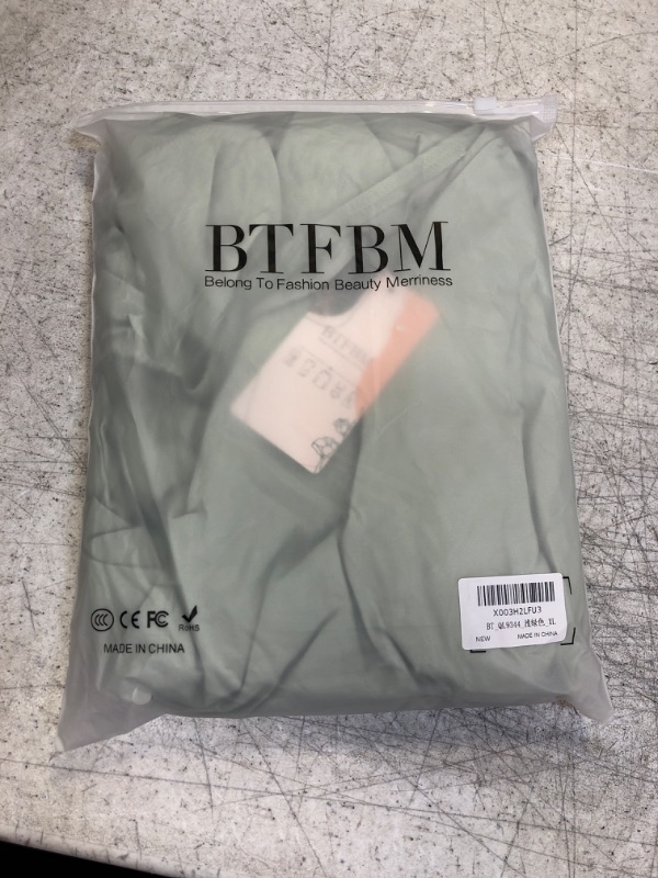 Photo 1 of BTFBM Women Casual Short Sleeve Spring Summer Dresses Asymmetrical Neck High Waist Cutout Swing Beach Party Long Maxi Dress XL
