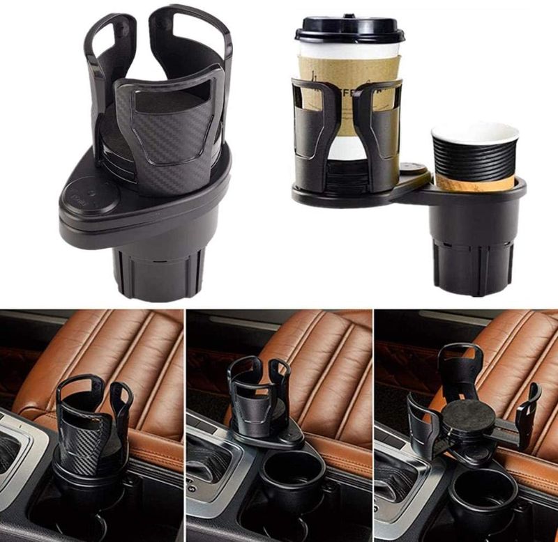 Photo 1 of 2-in-1 Car Cup Holder Expander Adapter, Multifunctional Car Drink Holder with A 360° Rotating Adjustable Base, Drinks Bottle Water Cups Hold up to 17oz-20oz Bottled Coffee, Beverage Bottles by Huzz
