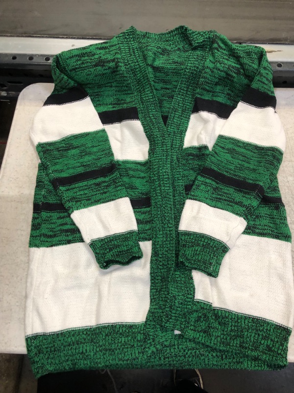 Photo 1 of Green Striped Cardigan Medium 
