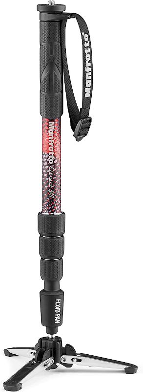 Photo 1 of Manfrotto Element MII Video Aluminium Fluid Monopod, Slim and Lightweight, Loads up to 16kg, Foldable Fluid Base, 4 Sections, Twist Locks, for mirrorless and DSLR Cameras ELMI 4 SEC