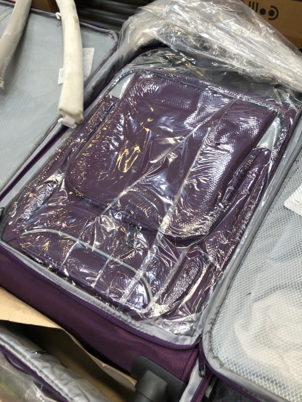 Photo 1 of Coolife Luggage 3 Piece Set Suitcase Spinner Softshell lightweight (purple+sliver)