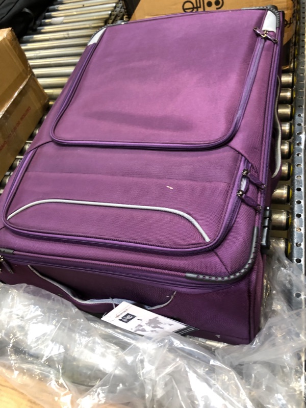 Photo 3 of Coolife Luggage 3 Piece Set Suitcase Spinner Softshell lightweight (purple+sliver)