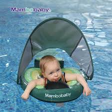 Photo 1 of Baby Pool Float Mambobaby Swim Float Non-Inflatable Baby Floats with Canopy for 3-24 Months Float for Infant Swim Ring
