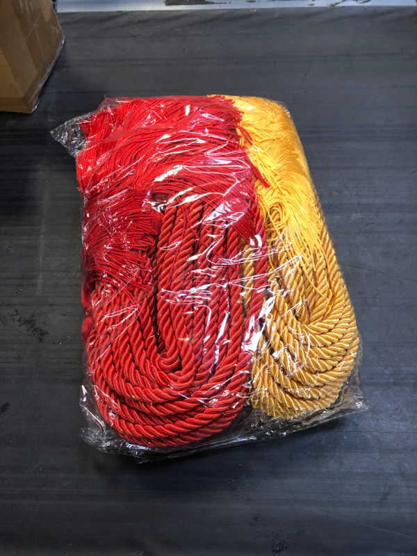 Photo 2 of 20 Pcs Graduation Honor Cord Tassel Honor Cords Graduation Party Favor Students Red and Gold Rope for Bachelor Master Doctor Grad Polyester Yarn Braided for School Student