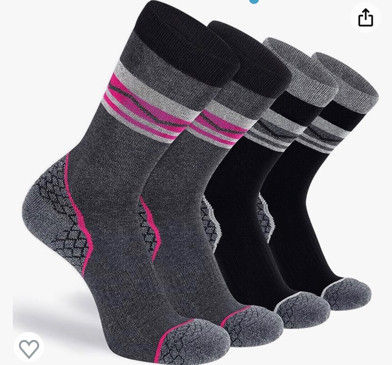 Photo 1 of CS CELERSPORT 4 Pack Women's Merino Wool Hiking Socks Cushioned Warm Thermal Winter Boot Socks