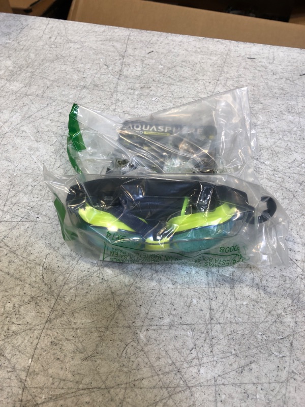 Photo 2 of Aqua Sphere XCEED Adult Swim Goggles - Curved Lens Technology, Adjustable Nose Bridge - Ideal Partner for Performance Swimmers - Yellow Titanium Mirror Lens/Yellow + Navy Frame