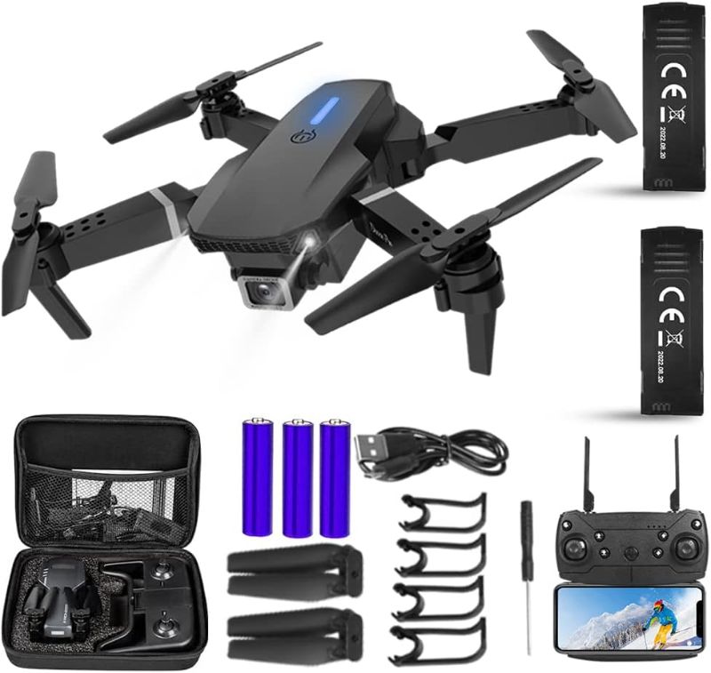 Photo 1 of E88 Pro 4K Drones with Dual Camera for Adults, Kids And Beginners, Wifi FPV Foldable Drone Visual Positioning, Height Preservation RC Quadcopter, Auto Return, Carrying Case,1 battery,Dual Cameras
