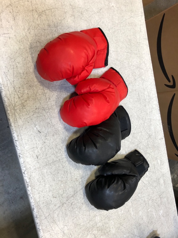 Photo 1 of 4pc set blk/red soft boxing gloves for sparing