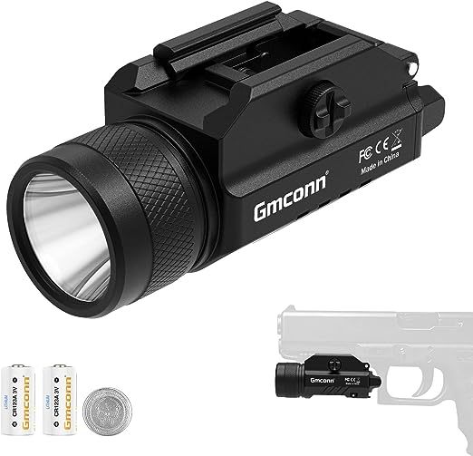 Photo 1 of 1200 Lumens Rail Mounted Compact Pistol Light LED Strobe Tactical Gun Flashlight Weaponlight for Picatinny MIL-STD-1913 and Glock Pistol Weapon Light with 2 x CR123A Lithium Batteries