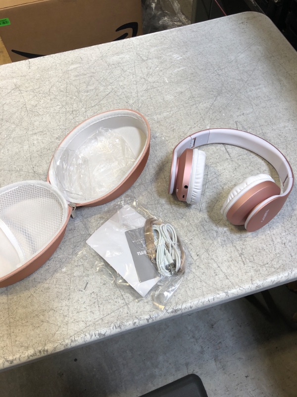 Photo 1 of TUINYO Bluetooth Headphones Wireless, Over Ear Stereo Wireless Headset 40H Playtime with deep bass, Soft Memory-Protein Earmuffs, Built-in Mic Wired Mode PC/Cell Phones/TV- Rose Gold