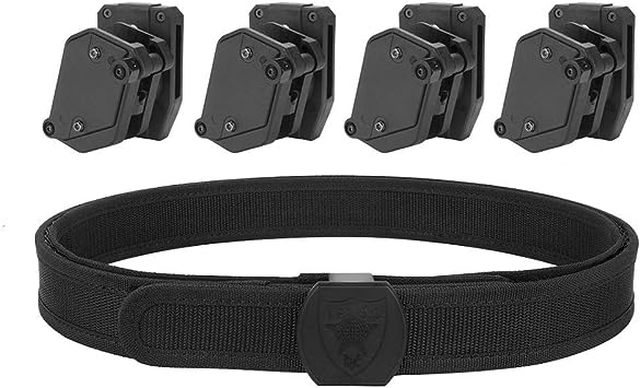 Photo 1 of 3-Gun Shooting Belt & 4 pcs Speed Pistol Mag Pouches