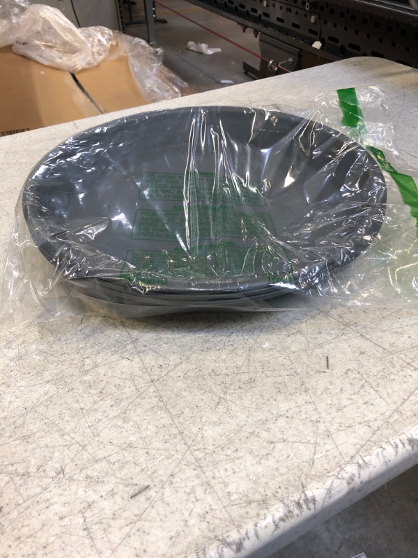 Photo 1 of 12" grey heavy duty plastic round plant draining plates set of 3