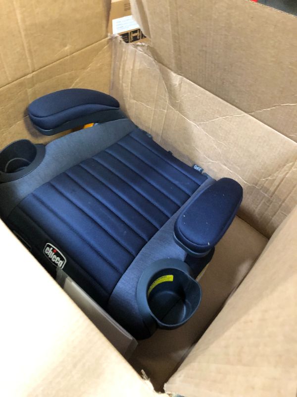 Photo 2 of Chicco GoFit ClearTex Backless Booster Car Seat - Reef | Navy Reef GoFit with ClearTex No Chemicals