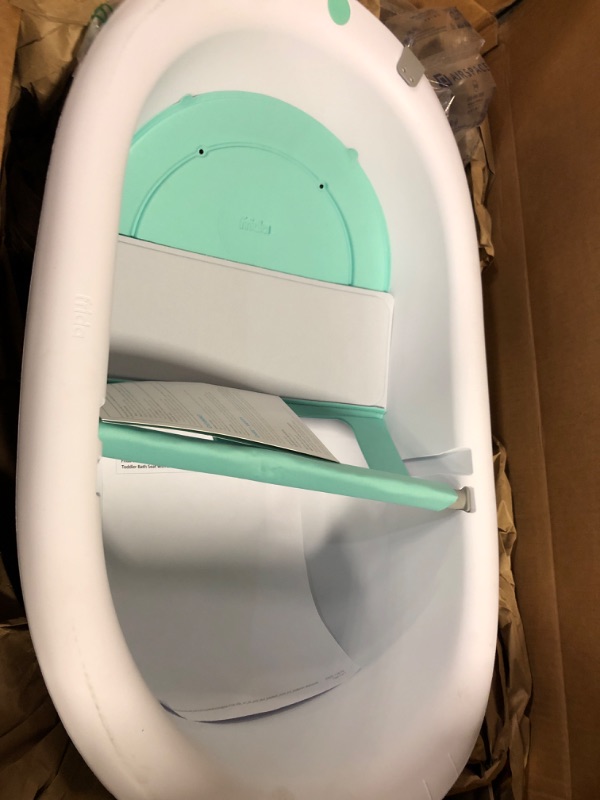 Photo 2 of 4-in-1 Grow-with-Me Bath Tub by Frida Baby Transforms Infant Bathtub to Toddler Bath Seat with Backrest for Assisted Sitting in Tub