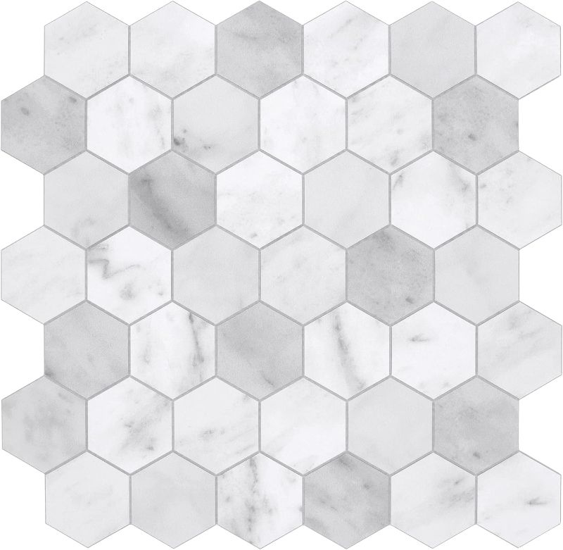 Photo 1 of 10 piece carrara white 2'' hexagon stoned tiles