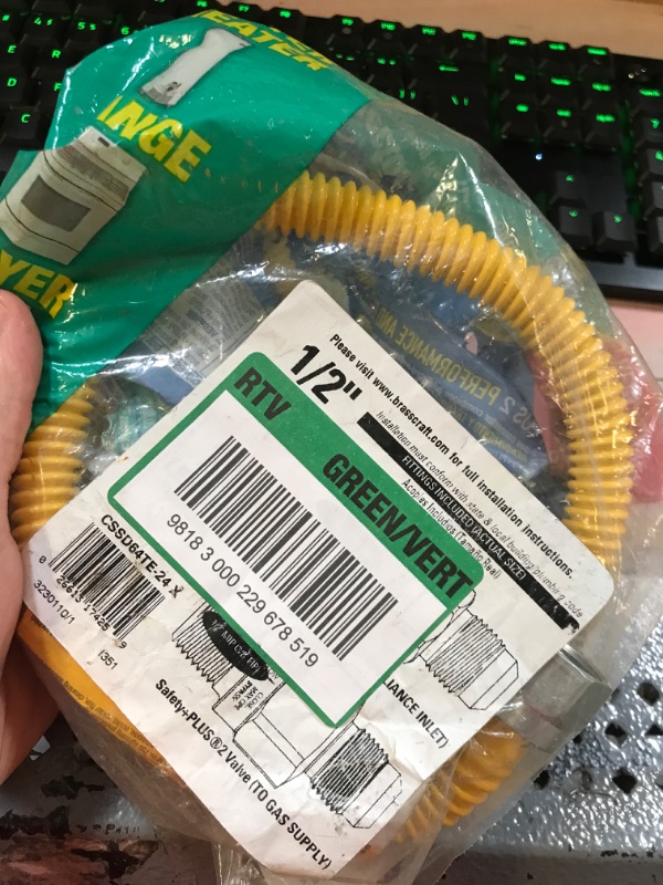 Photo 2 of 1/2 in. MIP x 1/2 in. MIP x 24 in. Gas Connector (1/2 in. OD) w/Safety+Plus2 Thermal Excess Flow Valve (85,000 BTU)