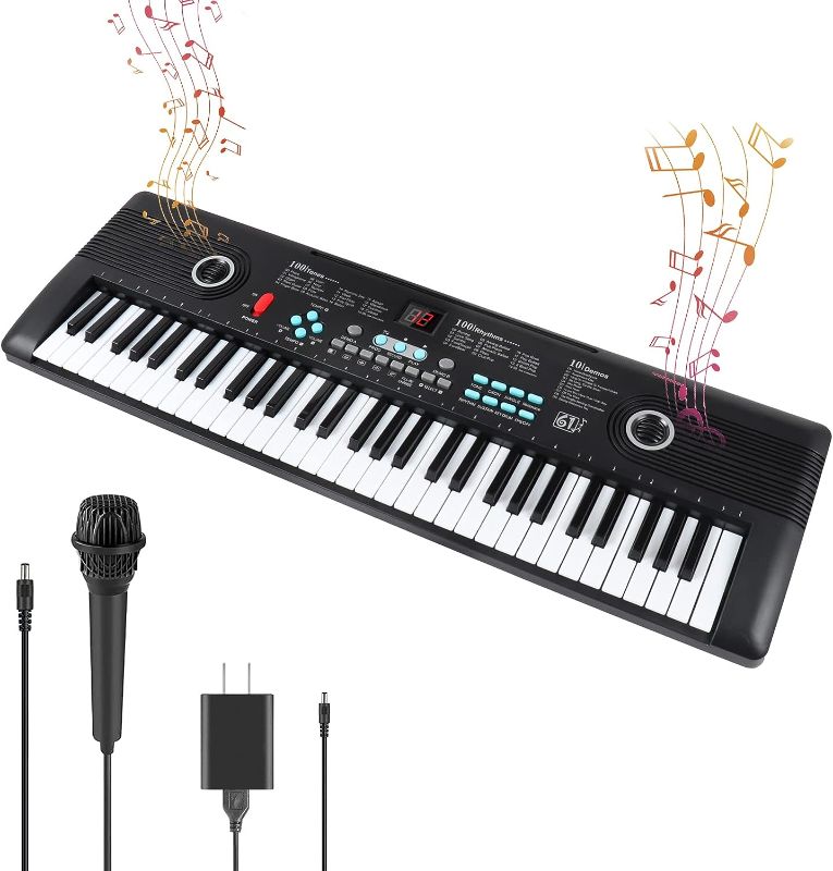 Photo 1 of 61 key piano keyboard, Electronic Digital Piano with Built-In Speaker Microphone, Portable Keyboard Gift Teaching for Beginners?electric piano for kids
