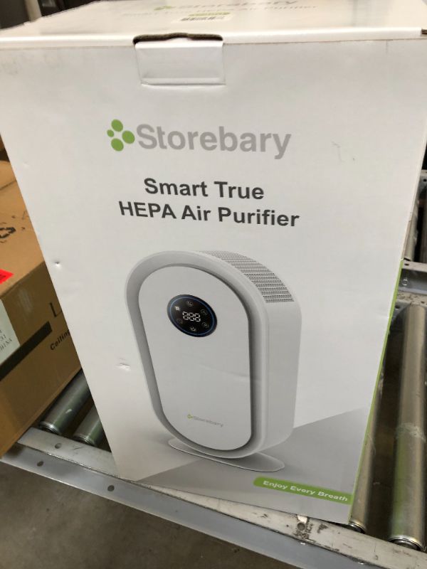 Photo 3 of Air Purifiers for Home Large Room, H13 True HEPA Filter Air Cleaner for Dust, Allergies, Odors, Pets, Smoke, C380 Air Purifiers for Bedroom with Auto Mode, Sleep Mode, PM2.5 Display by Storebary White