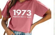 Photo 1 of Feminist Graphic Shirt Women's Rights Pro Choice T-Shirts Protect Roe v Wade 1973 Tee Sarah Weddington Supporter Top
