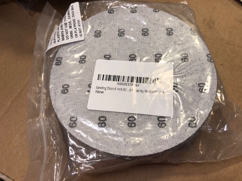 Photo 2 of 20pcs---Sanding Discs 6 Inch,60 Grit Wet Dry Sandpaper,Silicon Carbide Hook and Loop Random Orbital Sander Round Sand Paper by MAXMAN, 