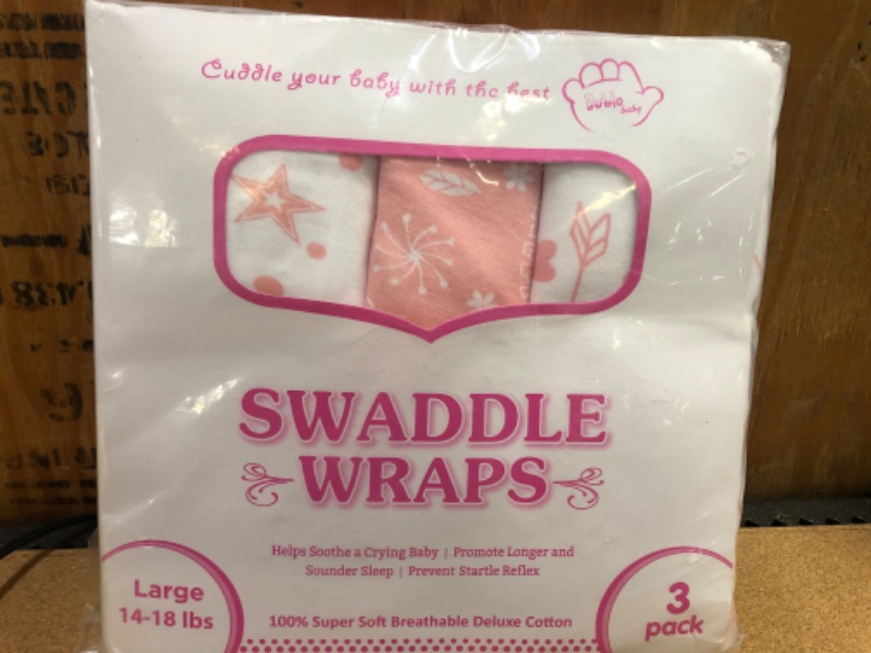 Photo 1 of  Swaddle Wrap 3pcs Baby Cotton Large  14 to 18lbs