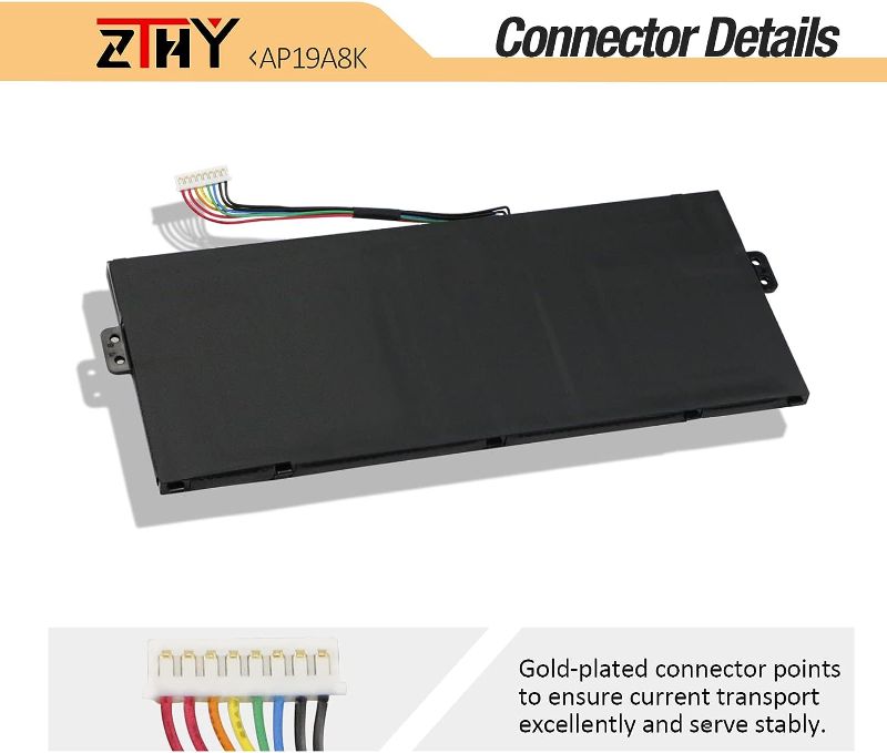 Photo 1 of ZTHY AP19A8K Battery Replacement for Acer Chromebook Spin 11 CP311-1H CP311-2H CP311-1HN CP311-2HN CP311-1H-C1FS CP311-2H-C679 CP311-2H-C7QD CP311-2H-C3KA Spin 511 R752T R752TN-C07T R752T-C3M5 40.22Wh
