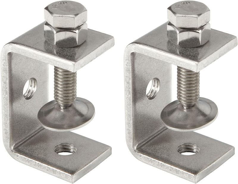 Photo 1 of 2Pcs C-Clamp 304 Stainless Steel G-Clamp Tiger Clamp Heavy Duty Woodworking Clamp Home Improvement And Automotive Repair Tools With Wide Jaw Openings (47MM)
