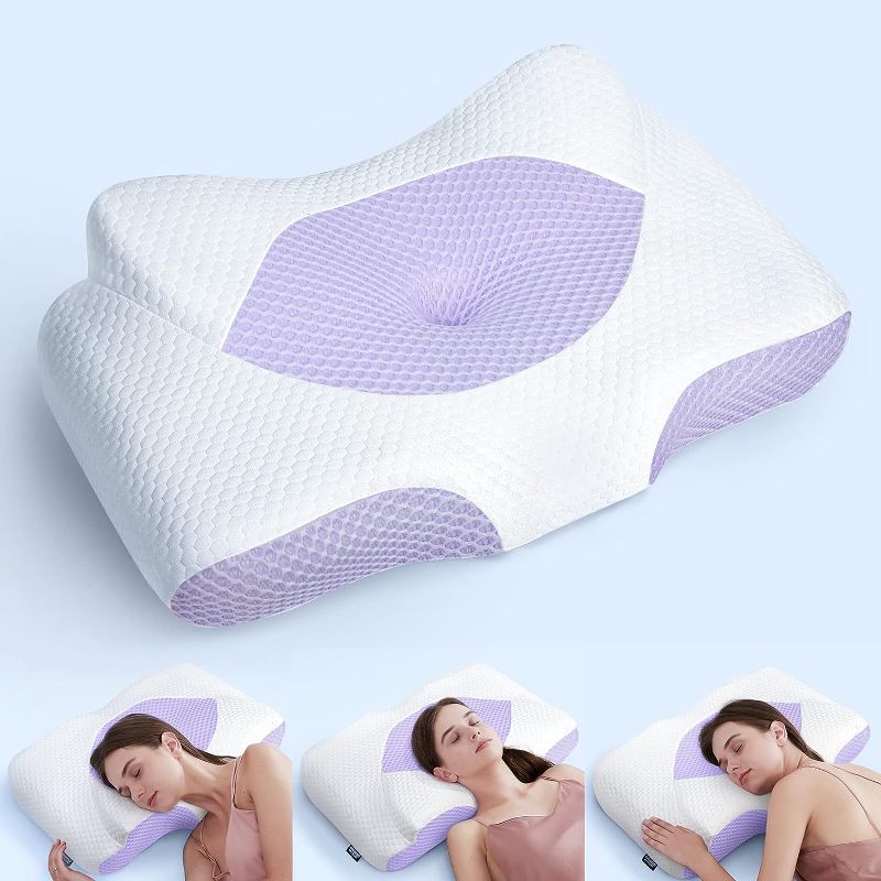 Photo 1 of 
1pc-----Famedio Adjustable Cervical Pillow for Neck Pain Relief, Hollow Contour Memory Foam Pillows Plus Support, Odorless Orthopedic Bed Pillows for Sleeping, Shoulder Pillow for Side Back Stomach Sleeper
