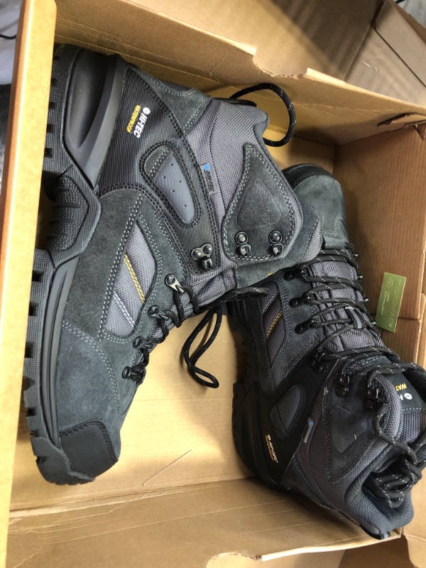 Photo 2 of 10----HI-TEC Black Rock WP Mid Men's Waterproof Hiking Boots, Lightweight Breathable Backpacking and Trail Shoes 11 Dark Grey/Medium Grey