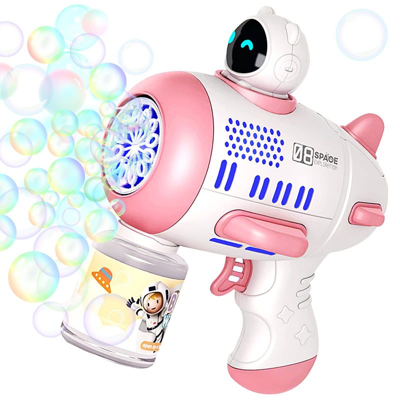 Photo 1 of Bubble Gun, Bubble Machine Space Journey, Bubble Blower 360° Leak-Proof Design, Bubble Blaster 12 Holes Rich Bubbles, Automatic Bubble Guns For Kids Toddlers, Party Favors Birthday Gift
