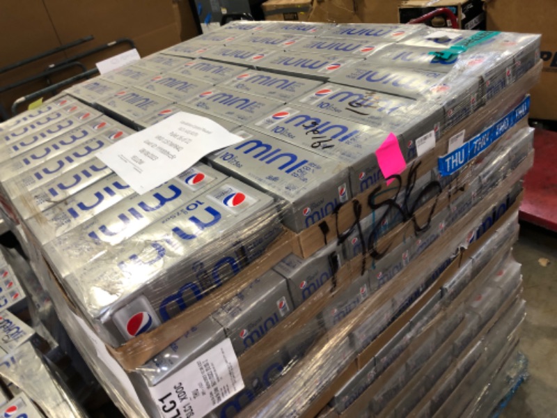Photo 1 of 1 pallet 300 boxes 10pcs each  ---------exp date 07/2022-------Diet Pepsi Soda, 7.5 Ounce Mini Cans 
