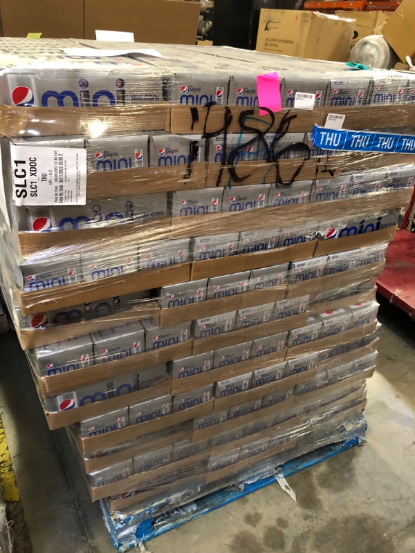 Photo 2 of 1 pallet 300 boxes 10pcs each  ---------exp date 07/2022-------Diet Pepsi Soda, 7.5 Ounce Mini Cans 