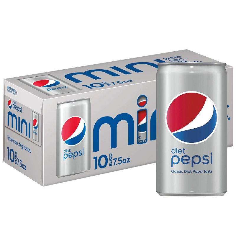 Photo 1 of 1 pallet 300 boxes 10pcs each  ---------exp date 07/2022-------Diet Pepsi Soda, 7.5 Ounce Mini Cans 