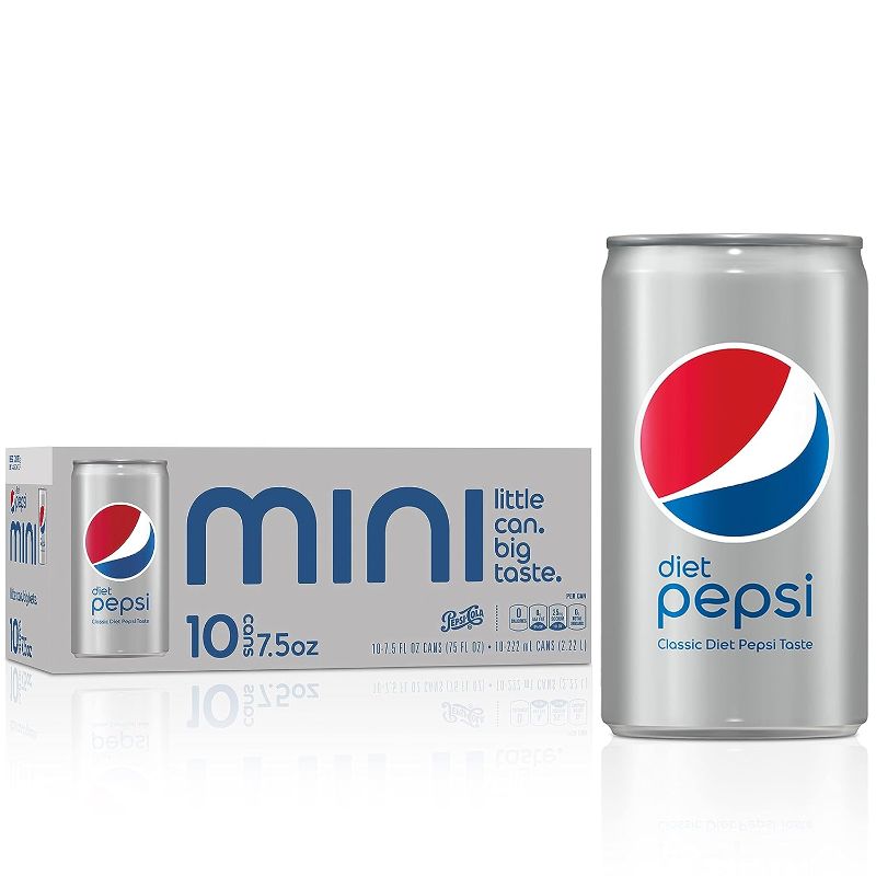 Photo 1 of 1 pallet 475 boxes 10pcs each  ---------exp date 07/2022-------Diet Pepsi Soda, 7.5 Ounce Mini Cans 