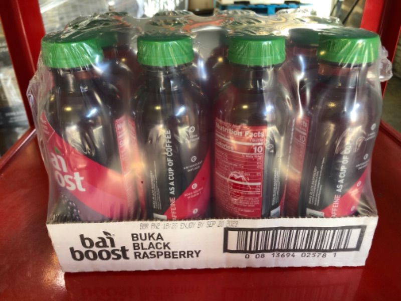 Photo 3 of 12pcs---09/20/2023----Bai Boost Buka Black Raspberry, Antioxidant Infused Beverage, 18 fl oz bottle Buka Black Raspberry 18 Fl Oz (Pack of 1)