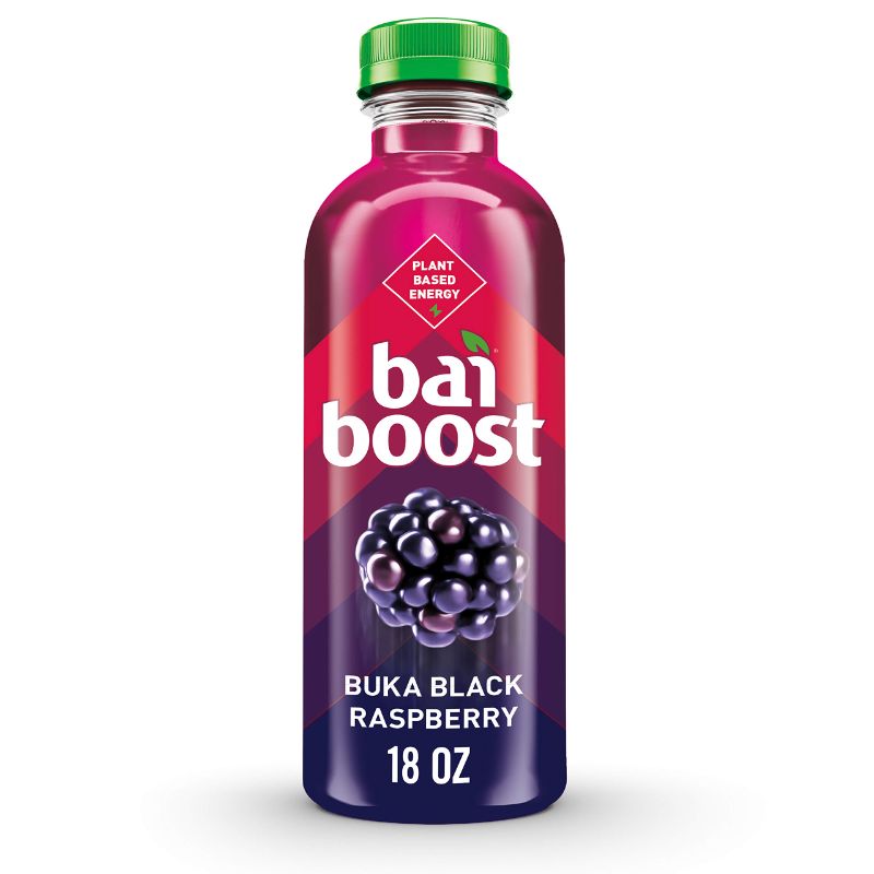 Photo 1 of 12pcs---09/20/2023----Bai Boost Buka Black Raspberry, Antioxidant Infused Beverage, 18 fl oz bottle Buka Black Raspberry 18 Fl Oz (Pack of 1)