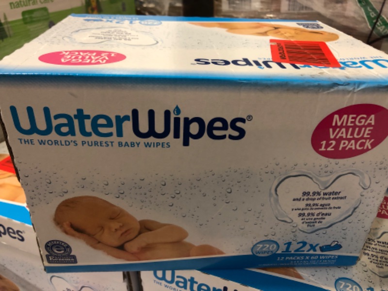 Photo 4 of 38 boxes----exp date 03/2022---------WaterWipes Plastic-Free Original Baby Wipes, 99.9% Water Based Wipes, Unscented & Hypoallergenic for Sensitive Skin, 720 Count (12 packs), Packaging May Vary 720 Count (12 packs )