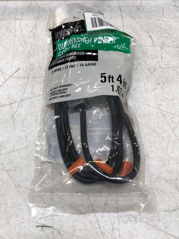 Photo 1 of 5 ft. 4 in. 16/3 3-Wire Dishwasher Power Cord Kit