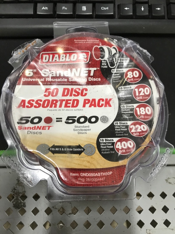 Photo 1 of 5 in. SandNet Coated Assorted Disc (50-Pack)