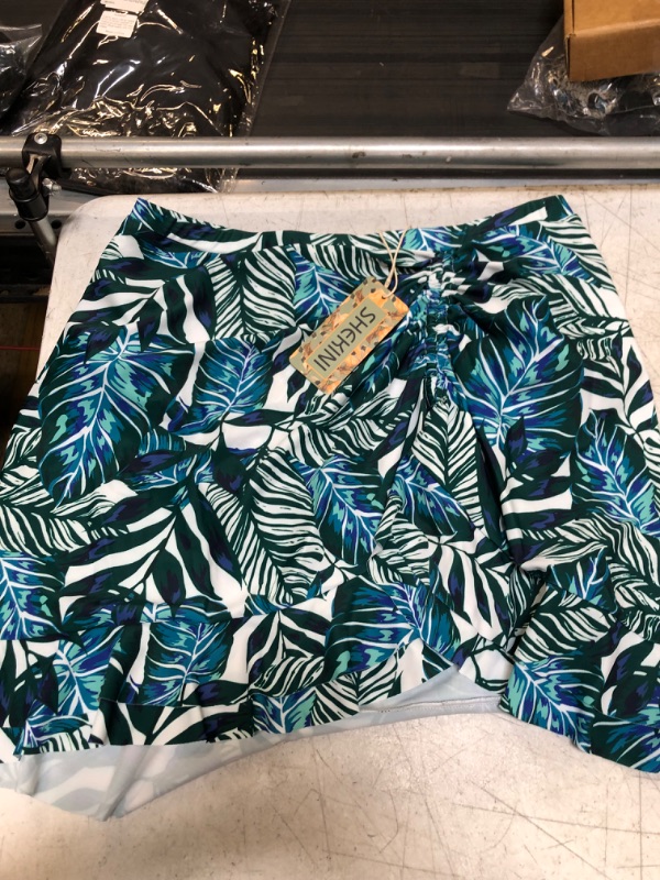 Photo 1 of green floral skirt size 2xl