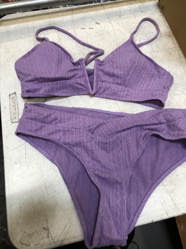 Photo 1 of 2 piece purple bathing suit size large 