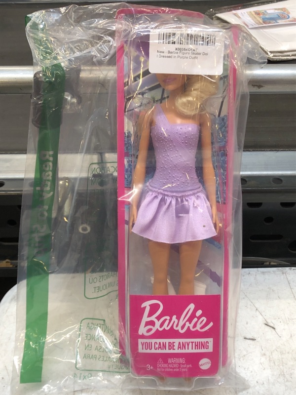 Photo 2 of Barbie Figure Skater Doll Dressed in Purple Outfit