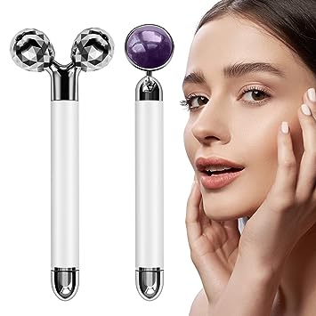 Photo 1 of 2 in 1 Electric Face Massager, 3D Roller and T Shape Face Massager Kit Gift Set for Face Skin Care Tools Face Lift Arm Eye Nose Waist Leg Massager
