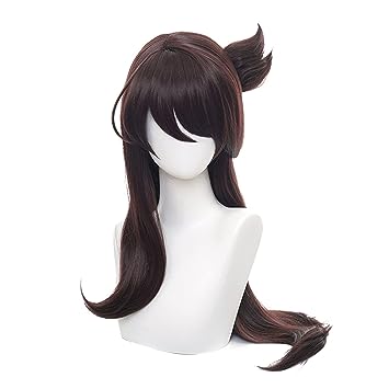 Photo 1 of iirukaa Anime Beidou Cosplay Fluffy Wig for Game Genshin Impact Ponytails Bangs Halloween Characters Play Cosplay Wigs with Free Wig Cap

