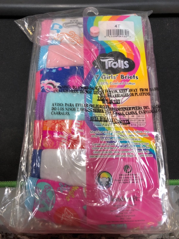 Photo 2 of Trolls Toddler Girl Briefs Underwear, 7-Pack, Sizes 4T
