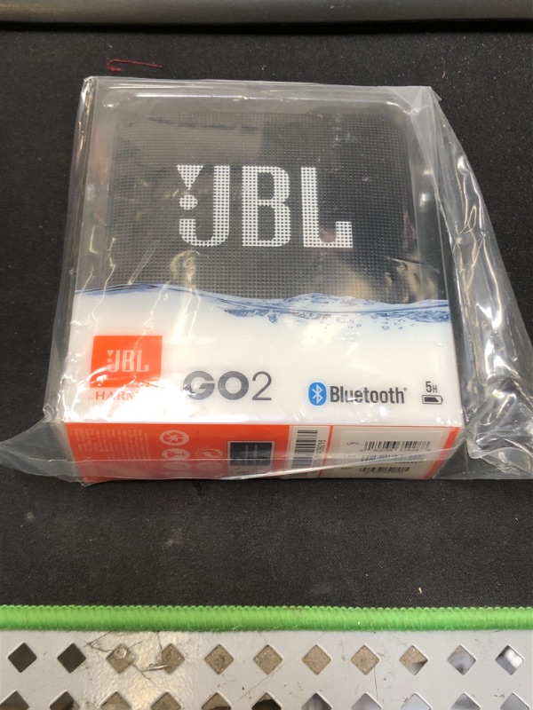 Photo 1 of JBL GO2 - Waterproof Ultra-Portable Bluetooth Speaker - Black & Go 3: Portable Speaker with Bluetooth, Builtin Battery, Waterproof and Dustproof Feature Blue JBLGO3BLUAM Black Speaker + Portable Speaker