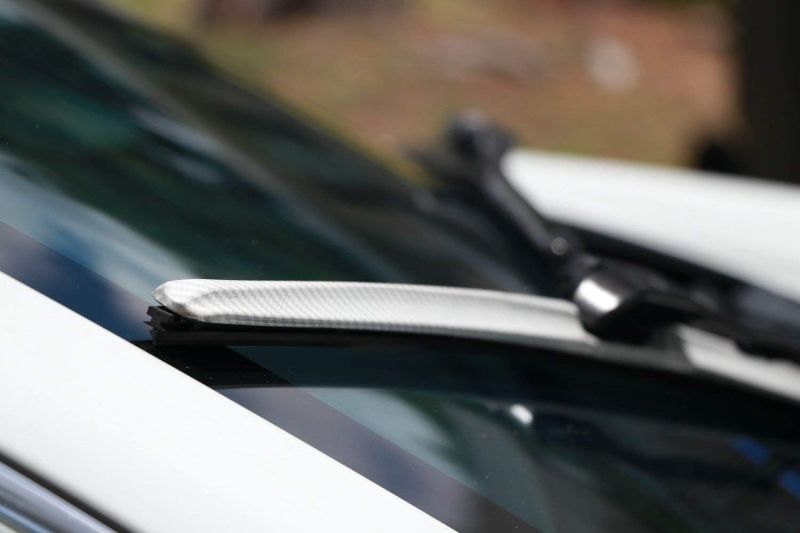 Photo 1 of Clix Wipers - White Carbon Fiber Automotive Wiper Blades - Universal Clip On Replacement Windshield-Wipers - All-Weather - Single Blade (14")